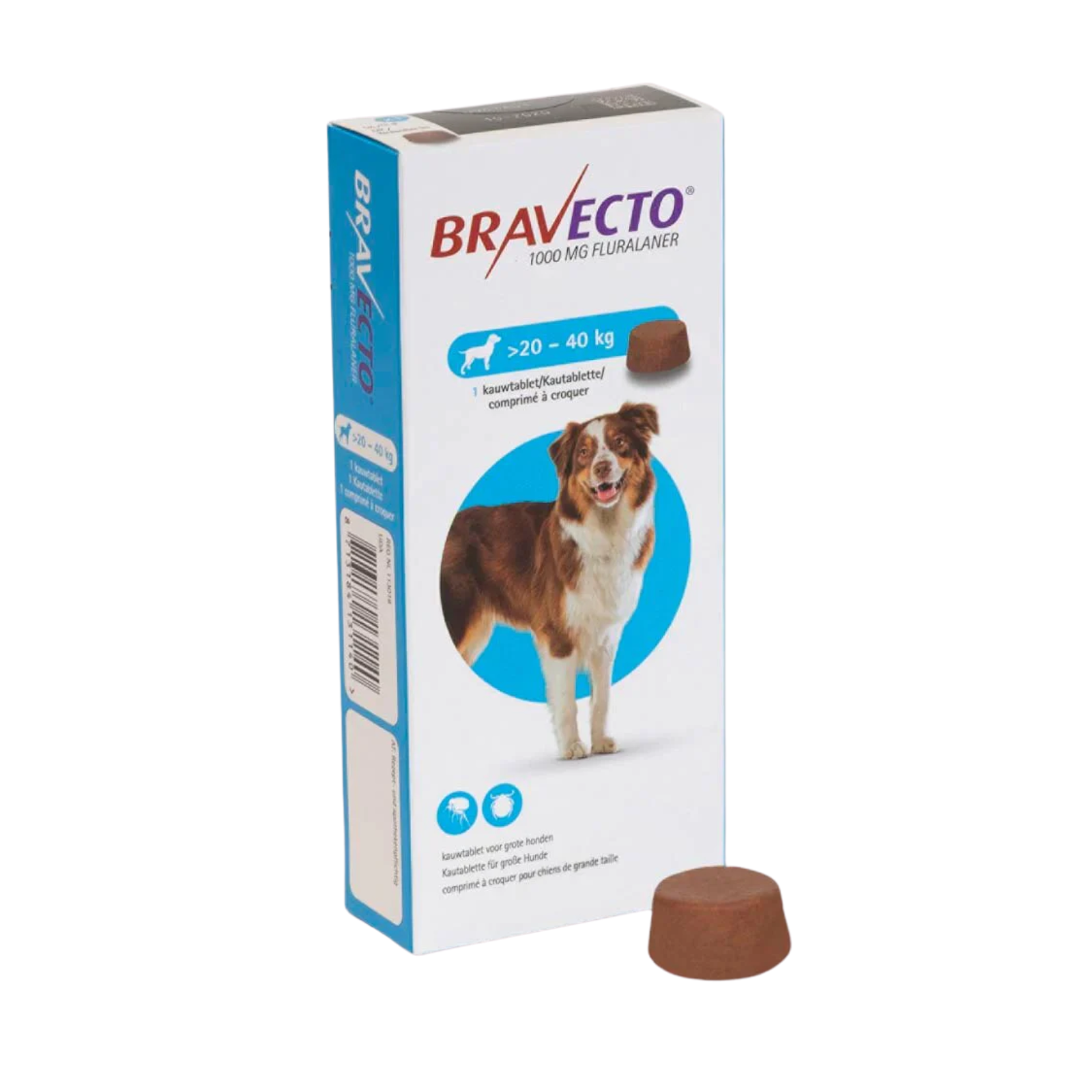 BRAVECTO 1000 MG- 1 tableta (20 a 40 kg)